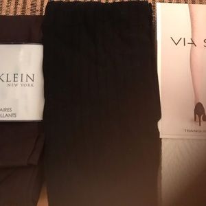 New black ribbed tights M/L